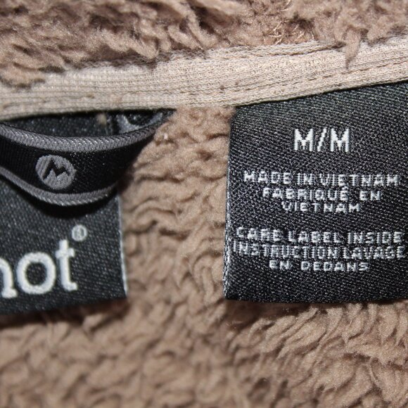 Marmot Brown Faux Fur Full Zip Hooded Jacket Size M Super Soft Style A91040 - Picture 12 of 16